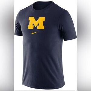 NEW Nike Michigan U Men's Dark Blue Tee with Yellow Graphic